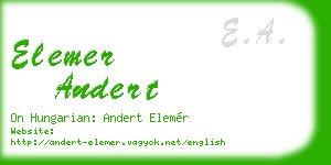 elemer andert business card